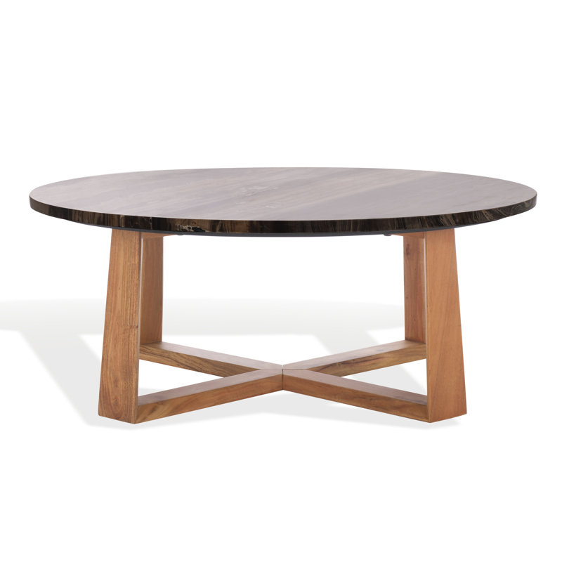 Baudelaire Marble Top Coffee Table, Natural, Brown