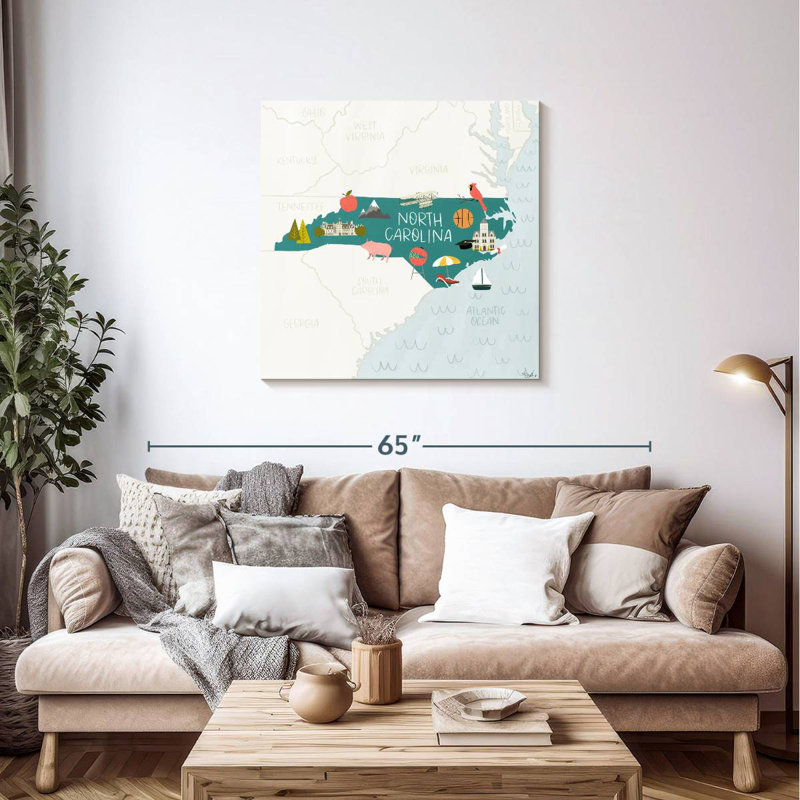 Aliaz North Carolina Icons, 36" H x 36" W