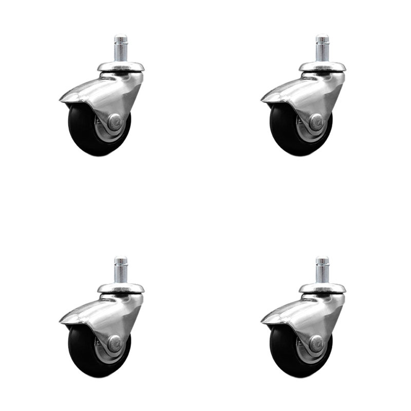 Chrome and Neoprene Rubber Caster