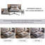 Très grand lit plateforme tapissier de très grande taille avec coussin amovible et structure en bois massif, convenant à plusieurs hauteurs de matelas-784715455