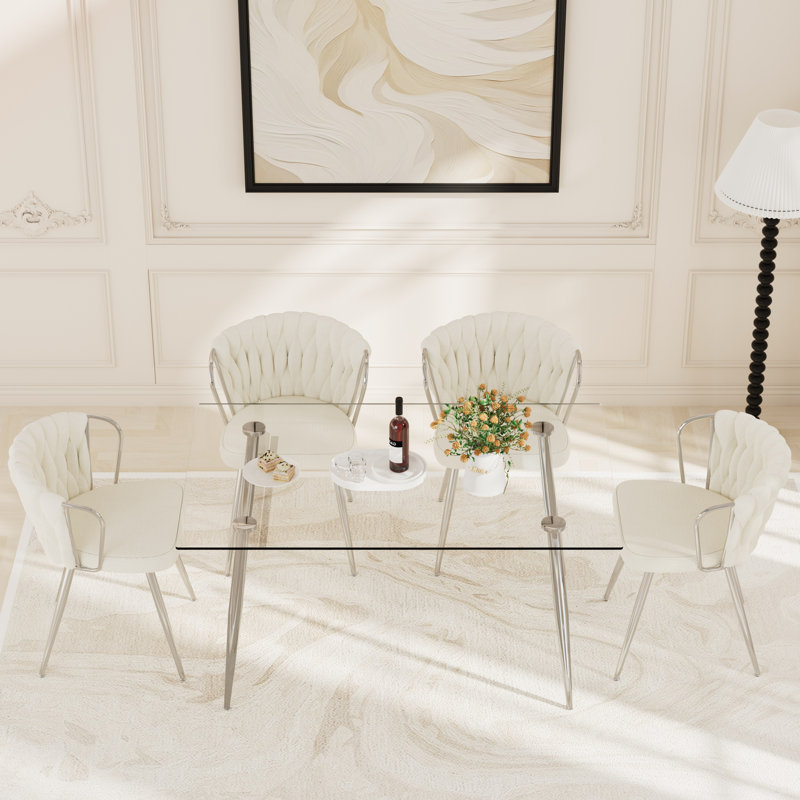 Ensemble de salle à manger 5 pièces, Beige, H 30 po x L 51 po x l 31,5 po