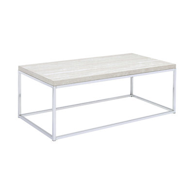 TABLE BASSE DE 48,4 po EN Chrome