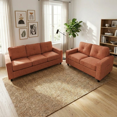 Chenille upholstery Sofa and Loveseat livingroom set