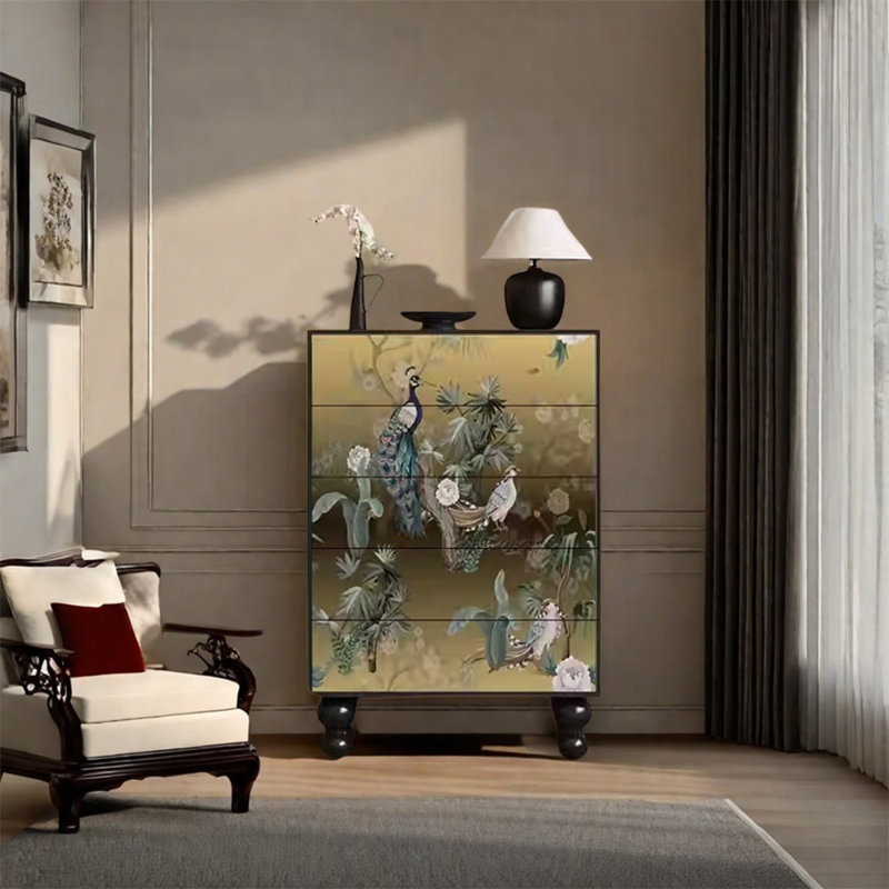Cabinet with Spacious Top and Solid Wood Drawers