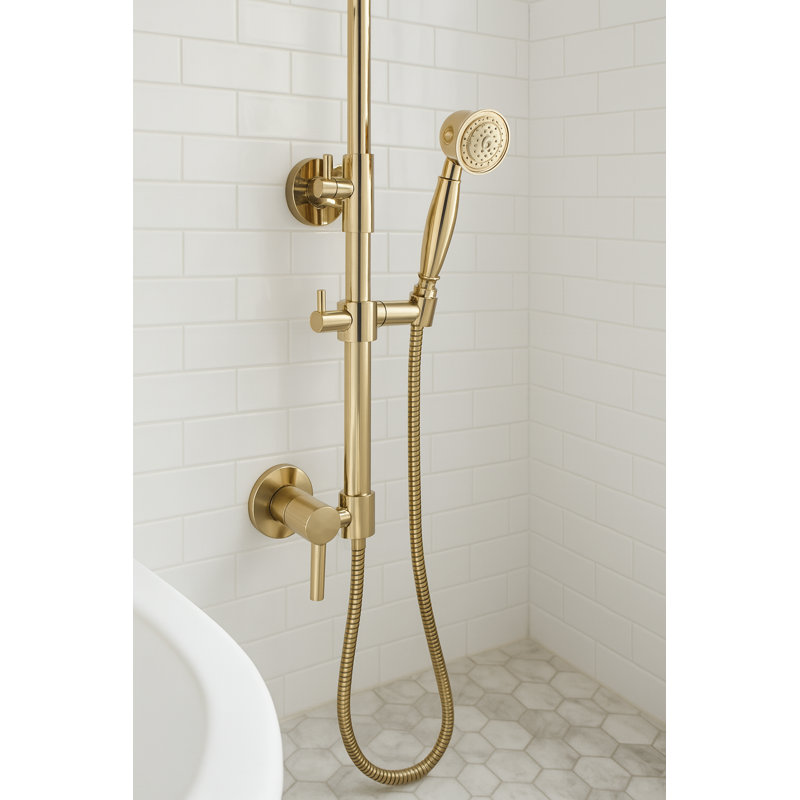 Juno Modern Design Round Rain Gold Brass Shower Mixer Shower with Hand Held Shower