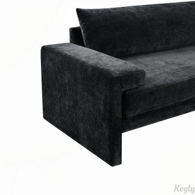 Oversized Chenille Sofa with Wide Armrests