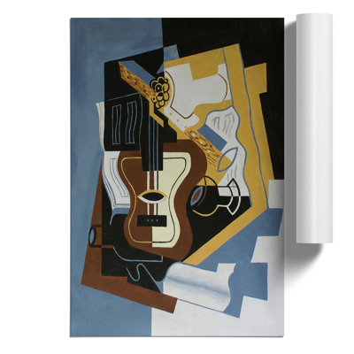 Guitar With Clarinet by Juan Gris - No Frame Painting