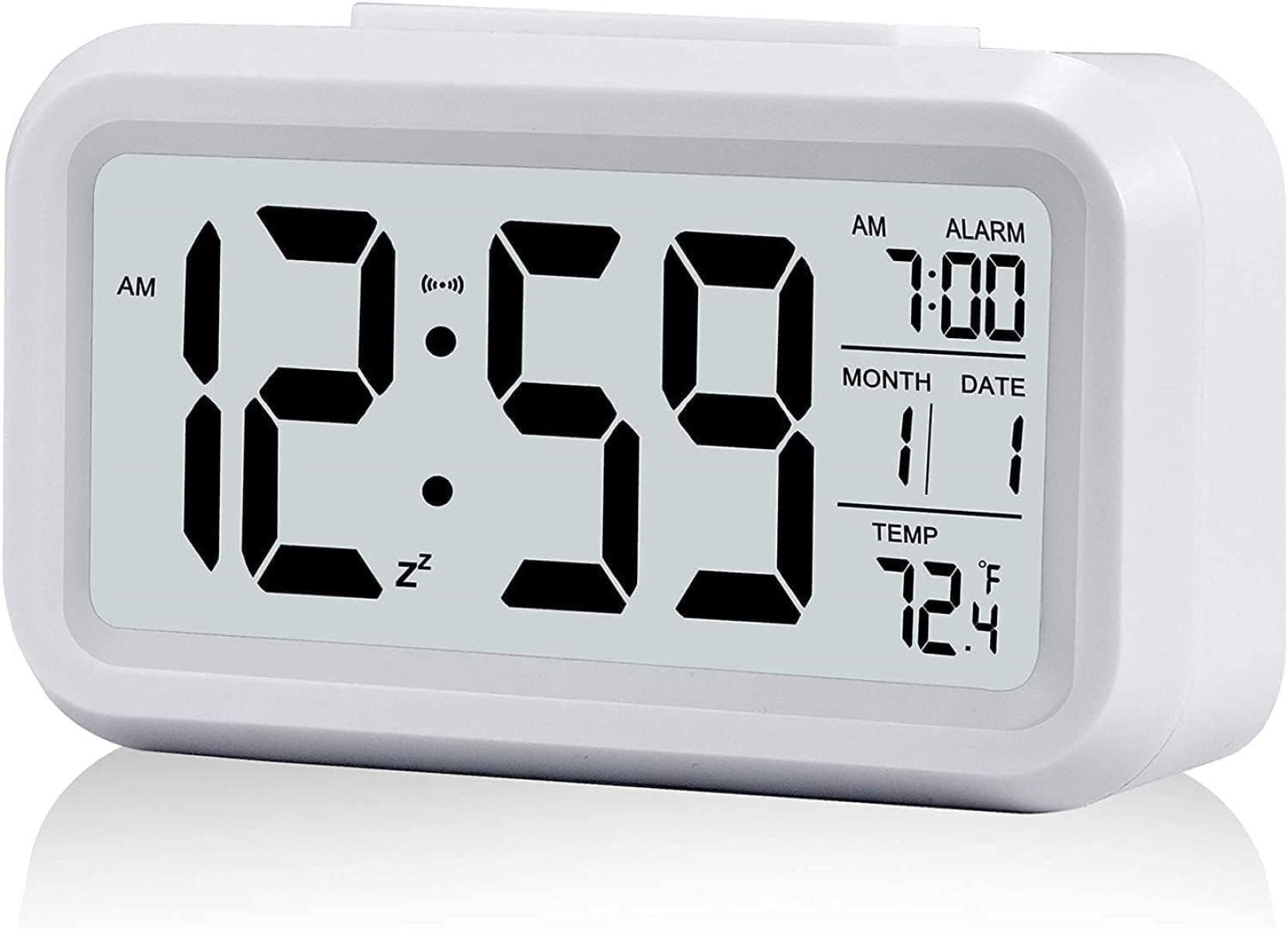 Wrought Studio Digital Electric Tabletop Clock with Alarm White | Wayfair