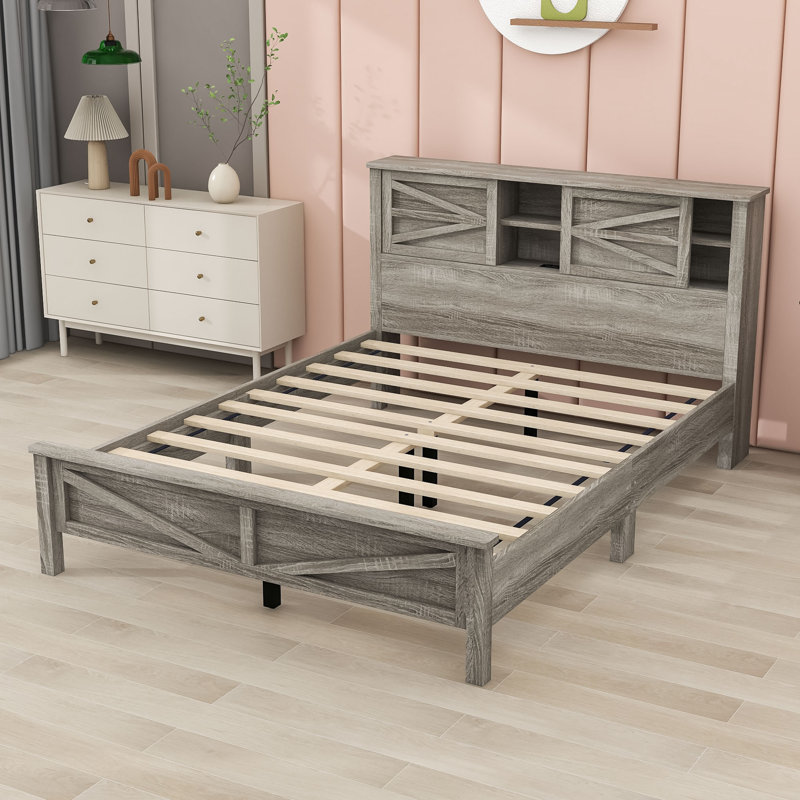 Castilloux Platform Storage Bed, Antique Gray