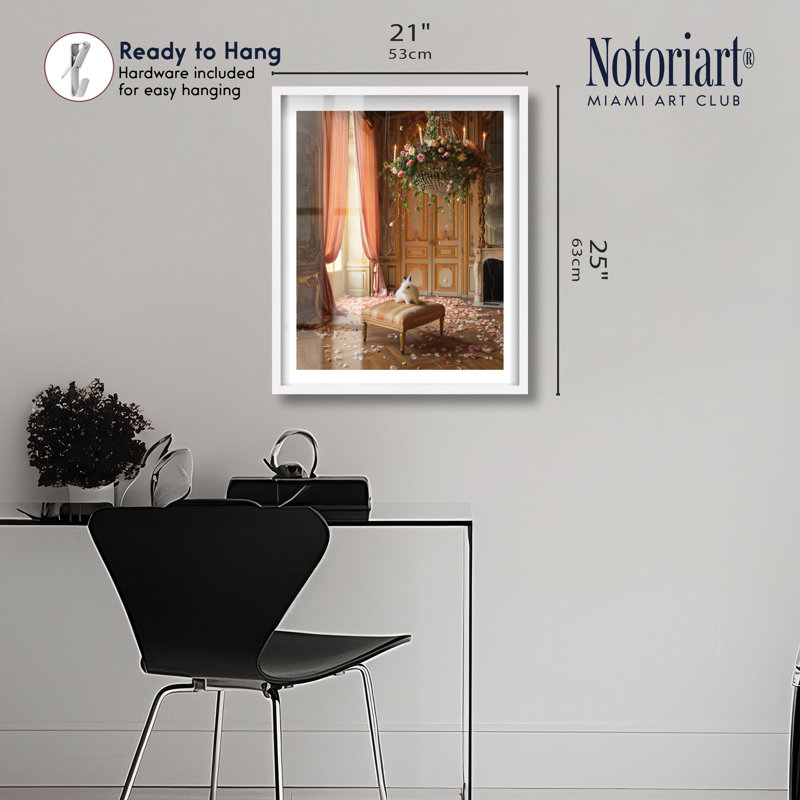Décoration murale chambre Fluffy Bunny I Shadowbox Print par Notoriart, cadre blanc, 20 x 24, H 25 po x l 21 po, White Frame