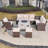 7-Piece Rattan Patio Sectional Sofa Set With Fire Pit Table