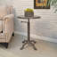 Table d'appoint industrielle ajustable grise élégante 18 po avec base à pattes