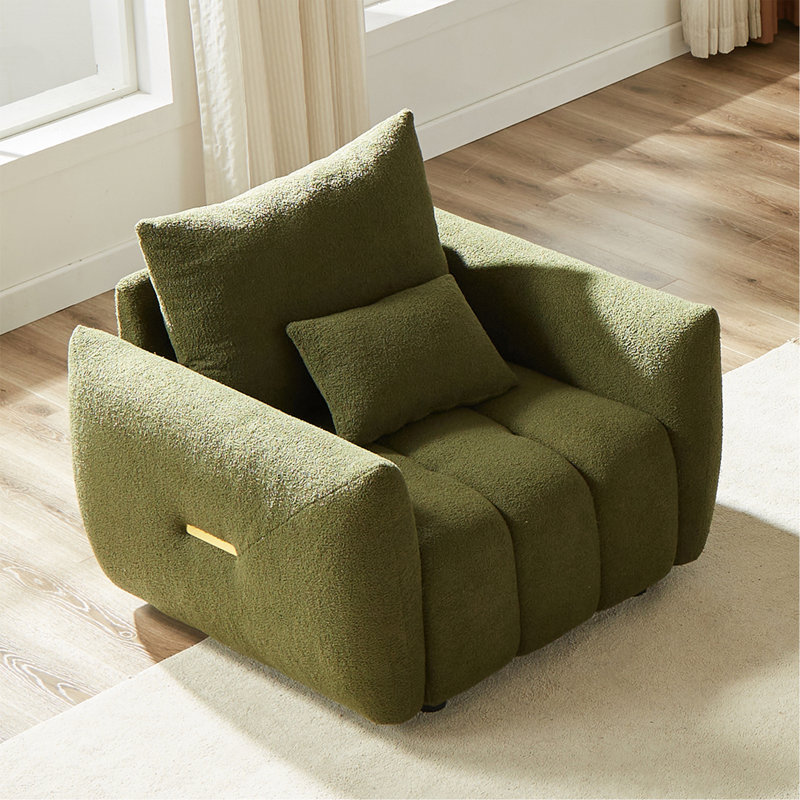 Méridienne rembourrée en tissu Sef, canapé moderne, canapé d'appoint, Vert
