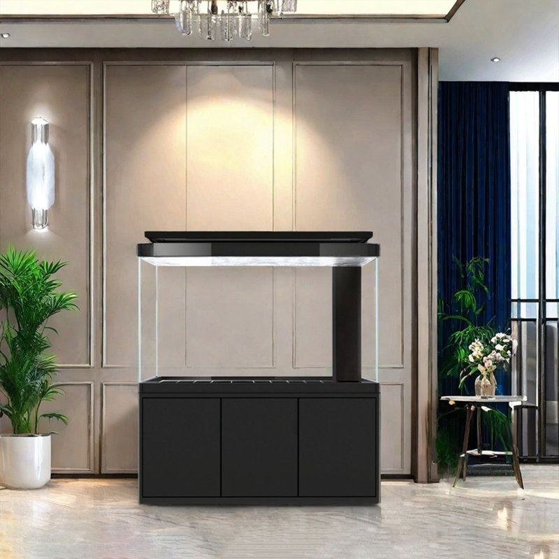 Réservoir d'aquarium rectangulaire simple et moderne Eco, Noir, noir, noir, noir, 170 gallons (H 61 po x l 59 po x P 23,6 po)