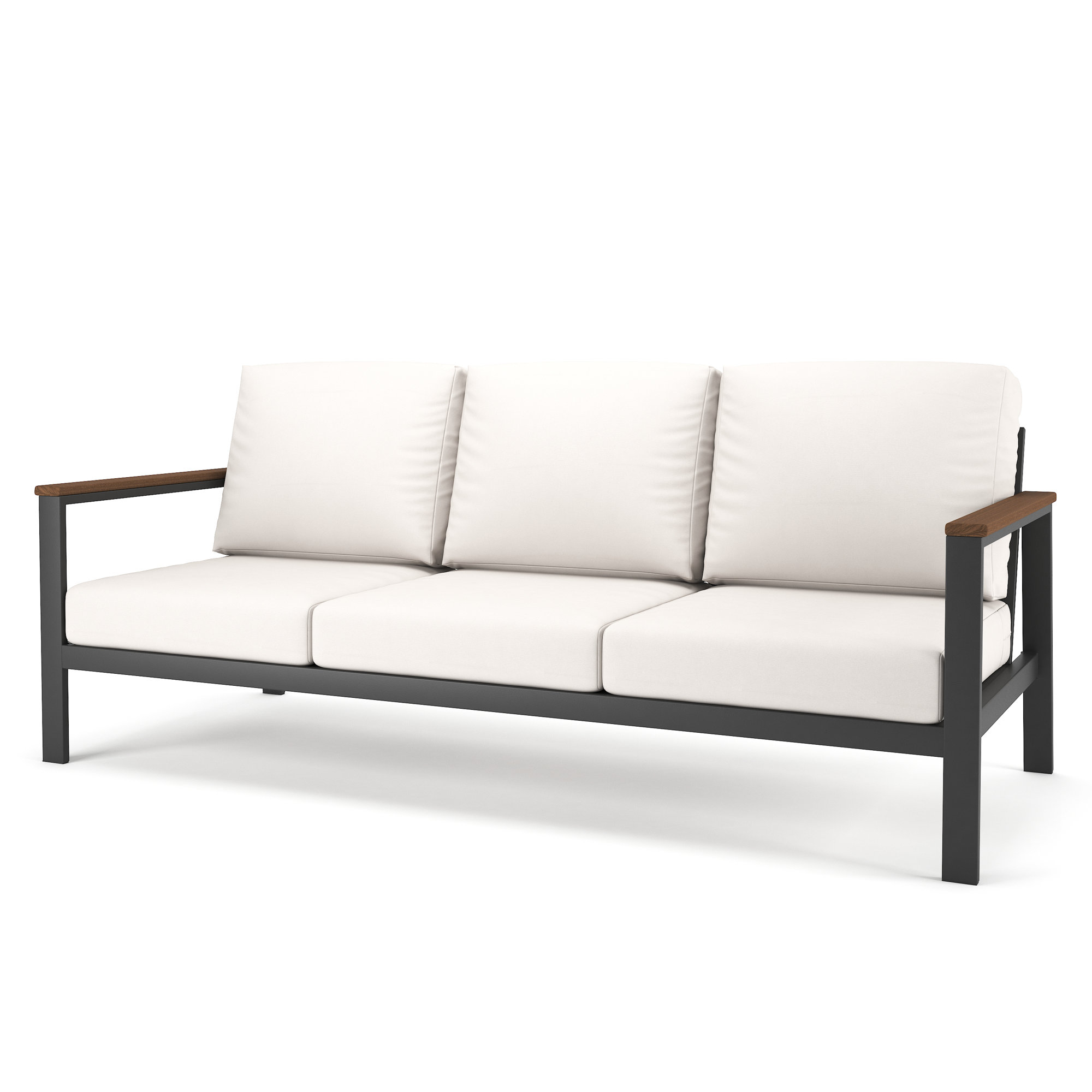 Townsend Outdoor Patio Sofa with Cushions, Sunbrella Canvas Natural