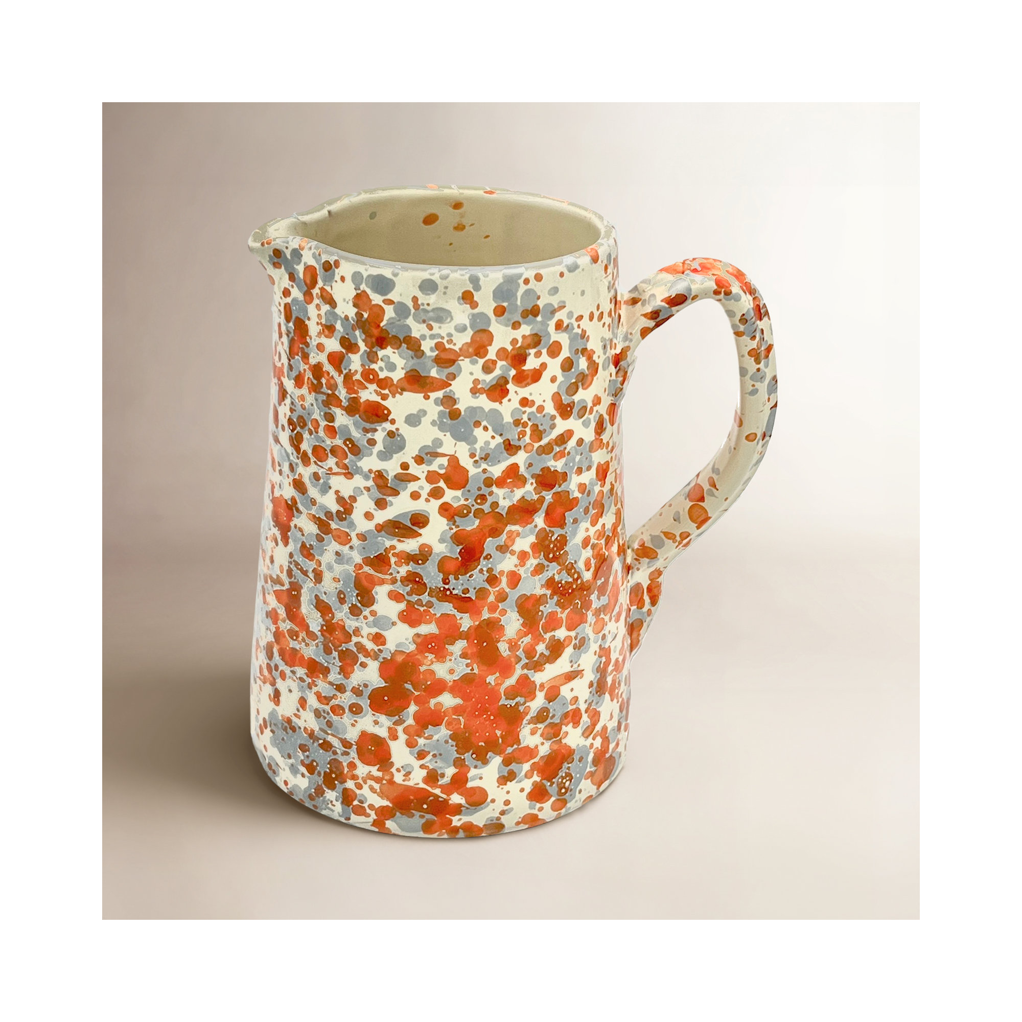 Taverna Speckled Pitcher, Orange/Gray
