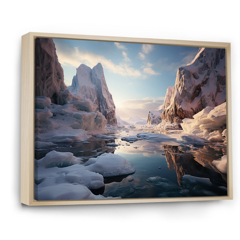 «White Iceberg», reproduction sur toile, H 30 po x l 40 po x P 1,5 po, Cadre naturel flottant
