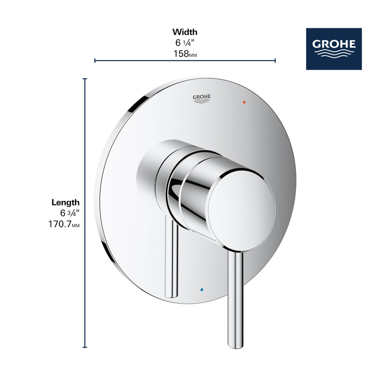 Concetto™ Single Handle Bathtub & Shower Faucet (Trim Only), Starlight Chrome
