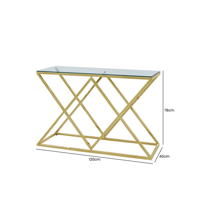 Console Table for Hallway Living Room Furniture, 120cm Slim Entryway Table, Gold
