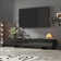 Modern Black TV Stand With Drawer And Open Storage – Featuring A Sleek Marble Finish And Metal Handles For Elegant Living Spaces