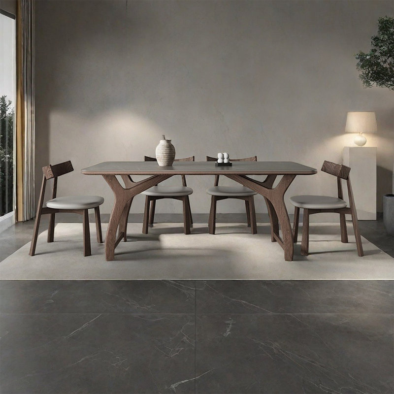 Ensemble de table de salle à manger rectangulaire moderne français, H 29,5 po x L 70,8 po x l 35,4 po