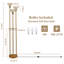 Lampe sur pied 3 lumières ambre avec abat-jour en verre fleur, ampoules incluses-1665251120