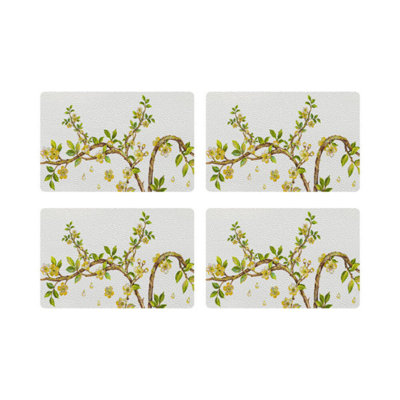 Cherry Blossom Vegan Leather Rectangle Pebble Placemat