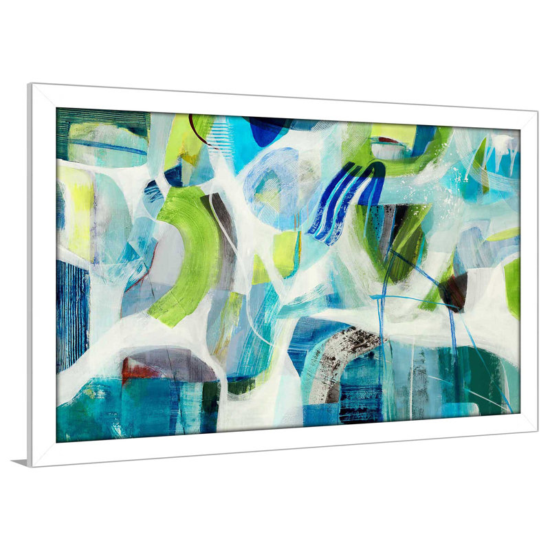 «Rhyming - Floater Frame», peinture sur toile, H 21,5 po x l 27,5 po x P 0,75 po, Cadre blanc
