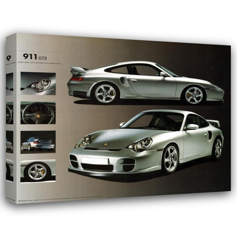 Porsche 911 GT, 19" H x 24" W