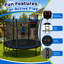 Trampoline extérieur de 8 pi avec enceinte de sécurité, panier de basketball et échelle, adapté aux enfants