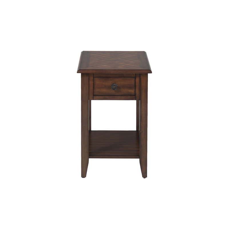 Daiman End Table with Storage, Medium Brown