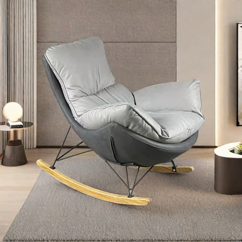 Chaise berçante de loisirs italienne confortable, Gris, Gris foncé