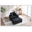 Canapé rembourré en velours côtelé avec rangement pour main courante, repose-pieds mobile, porte-gobelets et coussins amovibles-1262401848