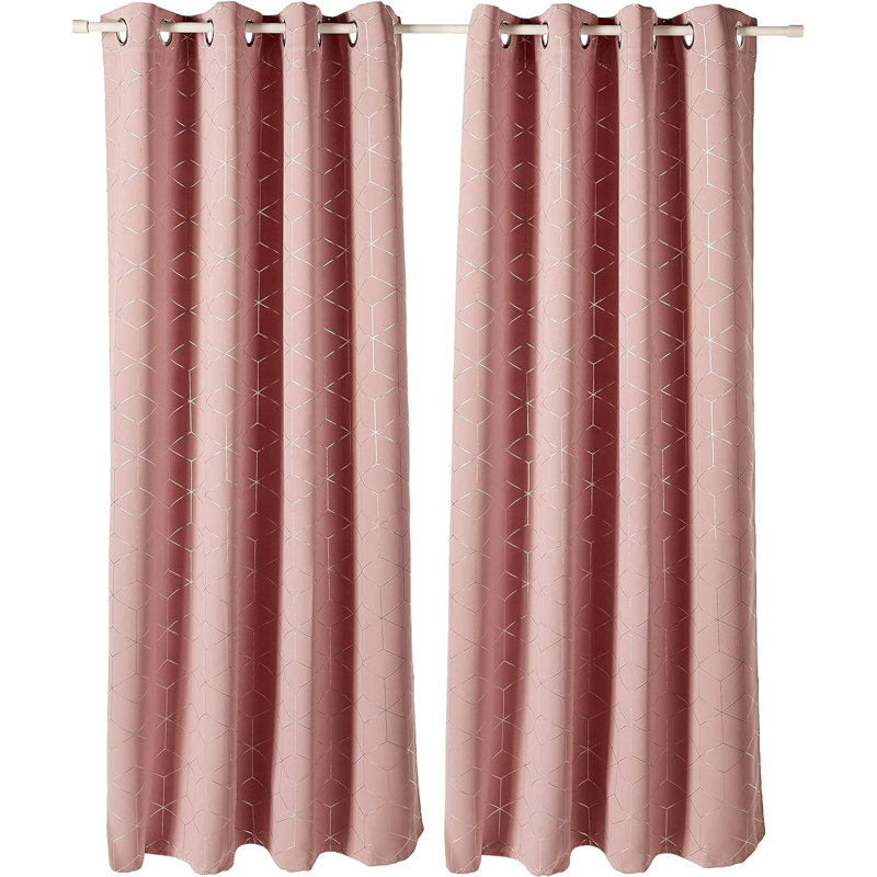 Blackout Curtain Pair, 117cm wide x 183cm high, Dark pink