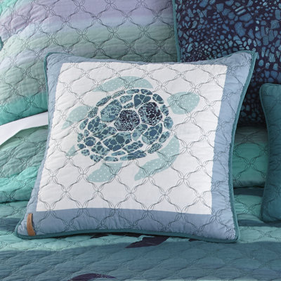 Summer Surf Quilted Throw Pillow