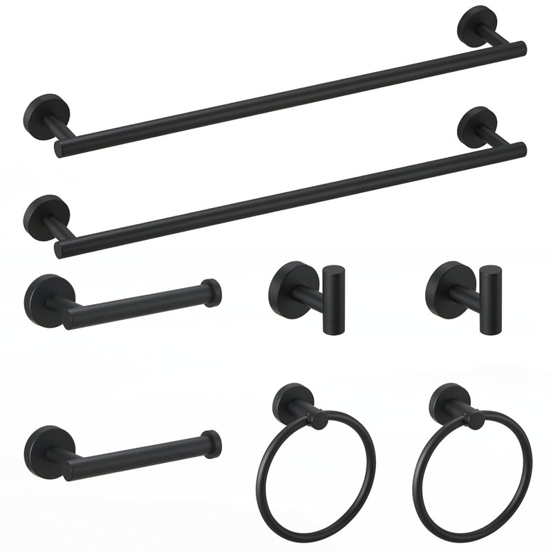 Porte-serviettes, Noir mat
