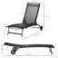 Chaise longue d'extérieur, 2 pièces avec roulettes
