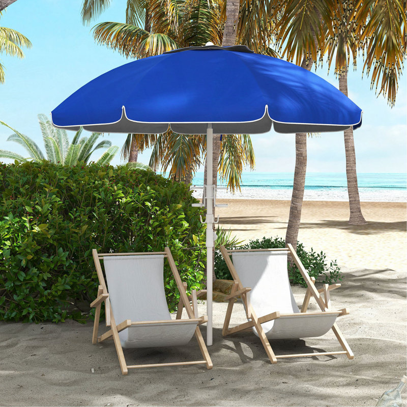 Parasol de plage portatif Outsunny, Bleu