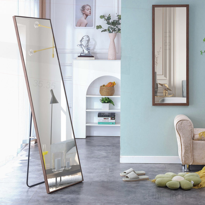 Miroir Quinnisha, H 59 po x l 15,7 po, Naturel / naturel, Bois massif