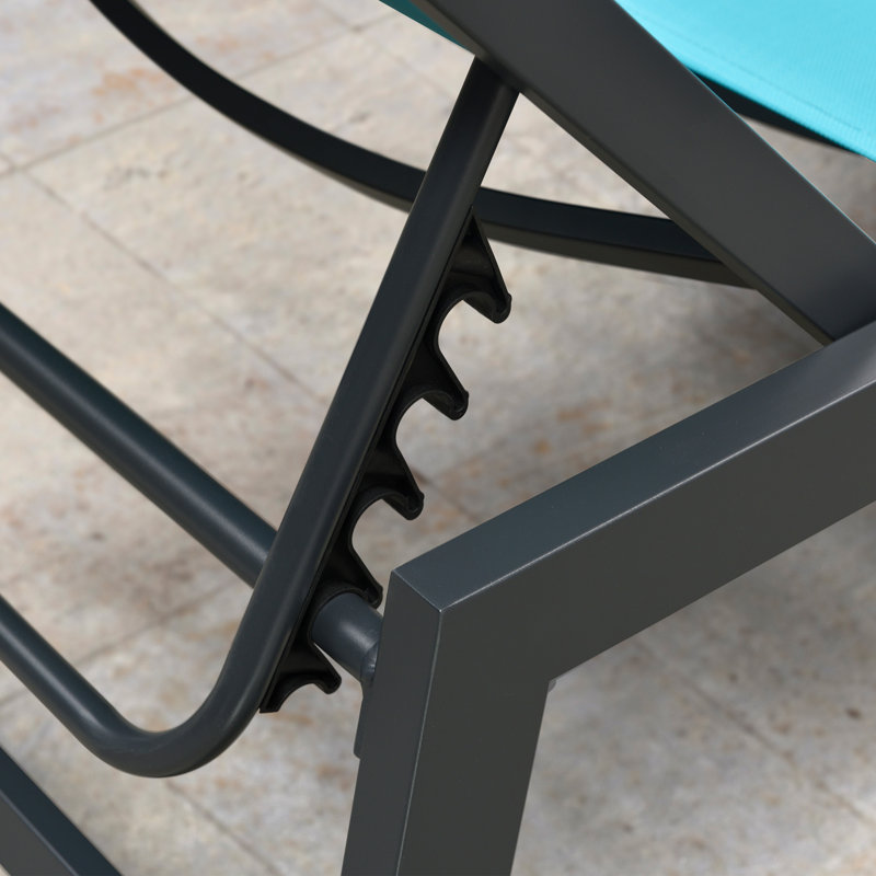 Ensemble de chaises longues inclinables 83,45 po, Bleu