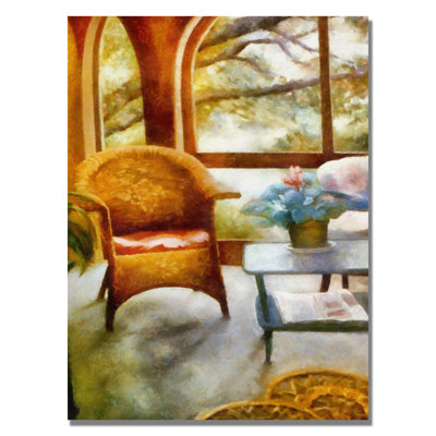 " Wicker Chair And Cyclmen " by Michelle Calkins