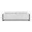 White Genuine Leather Sofa with Adjustable Headrests-841366762