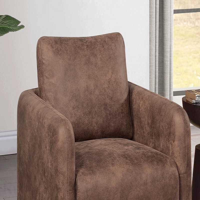 Chaise d'appoint - Revêtement en cuir rembourré en similicuir, Brun