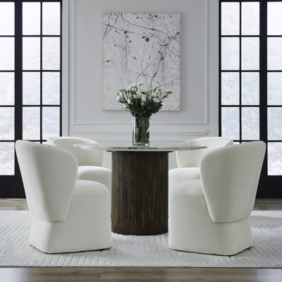 Faouzi Upholstered Dining Chairs w/ Casters
