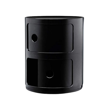 2-Shelf Round Side Table with Storage