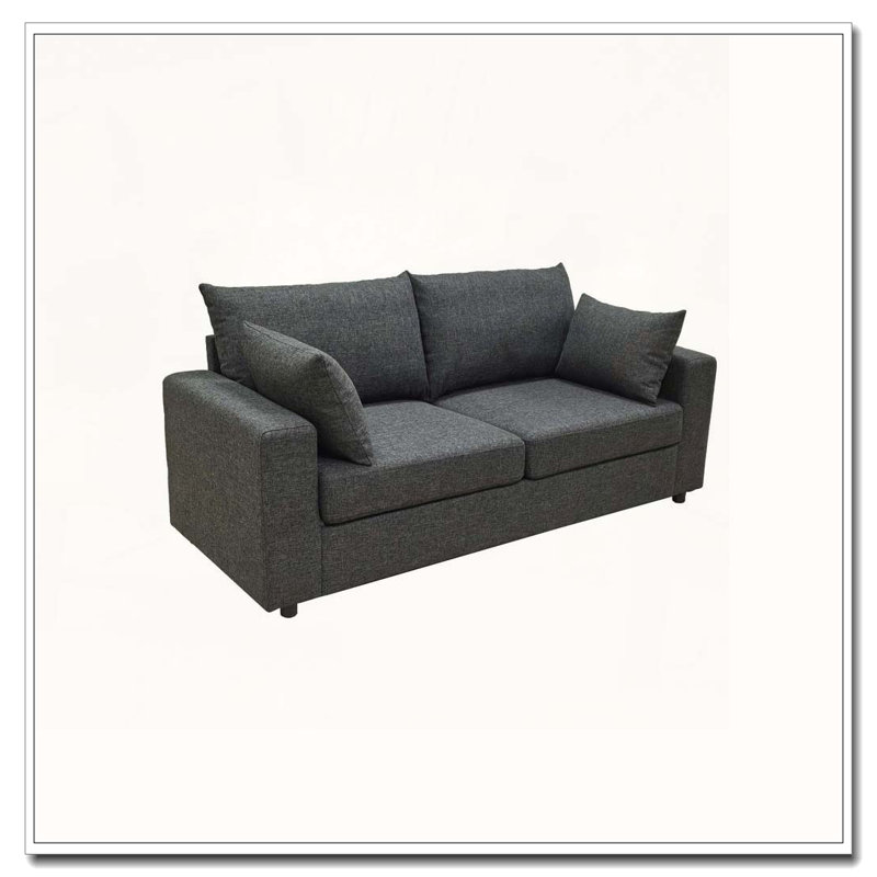 Canapé rembourré 78 po avec coussins profonds 78 po, Gris foncé