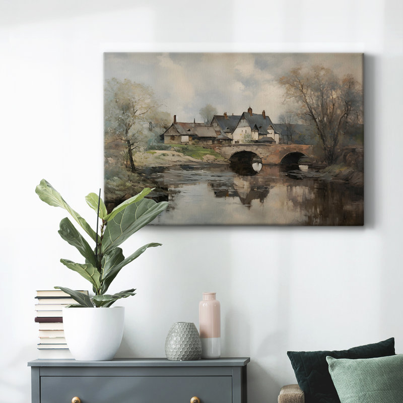 Paysage rétro - DCCCLIV, reproduction d'art sur toile, H 25 po x l 37 po