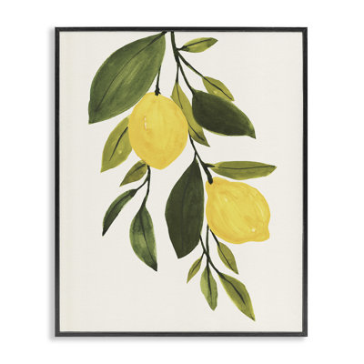 Simple Yellow Country Lemon Leaf Citrus Fruit by Annie Warren - Painting