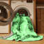 Tapis abstrait vert émeraude lavable à la machine 838-1470556349