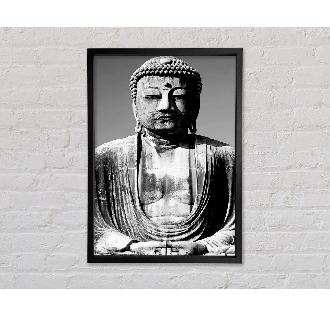 Peaceful Buddha Black N White - Single Picture Frame Kunstdrucke auf Leinwand